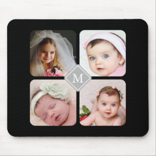 Monogramm Instagram Foto-Collagen-Gewohnheit Mousepad