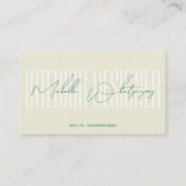 Monogramm INTERIOR DESIGNER moderne Schrift Visitenkarte (Vorderseite)