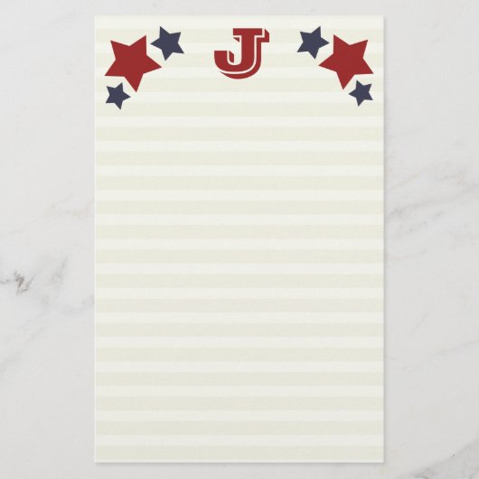 Monogramm J / Anfangs-J-Stangen und -Stationierung Briefpapier (Vorderseite)