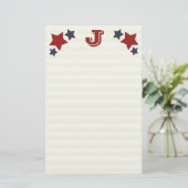 Monogramm J / Anfangs-J-Stangen und -Stationierung Briefpapier (Stehend Vorderseite)