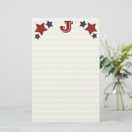 Monogramm J / Anfangs-J-Stangen und -Stationierung Briefpapier (Stehend Vorderseite)