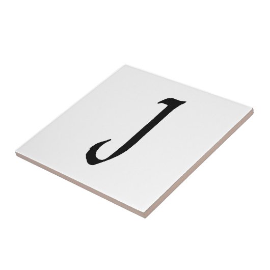 Monogramm "J", Quill text Fliese (Seite)
