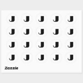 Monogramm "J" Runder Aufkleber (Blatt)