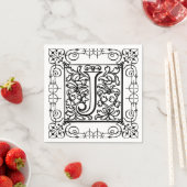 Monogramm J Serviette (Beispiel)