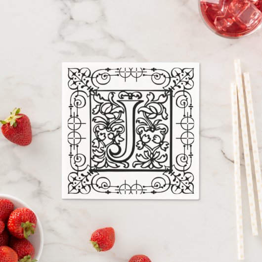 Monogramm J Serviette (Beispiel)