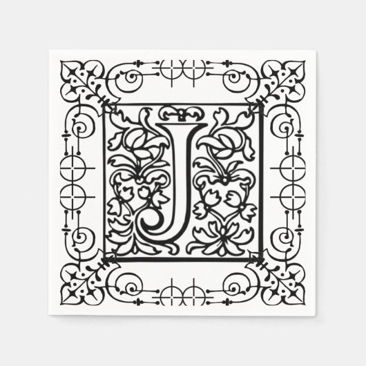 Monogramm J Serviette (Vorderseite)
