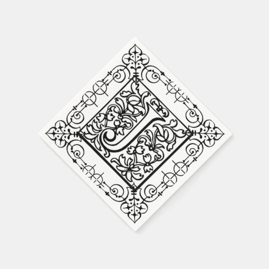 Monogramm J Serviette (Ecke)
