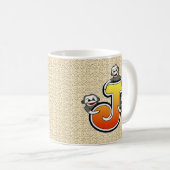 Monogramm J Sock Monkey Tasse (VorderseiteRechts)
