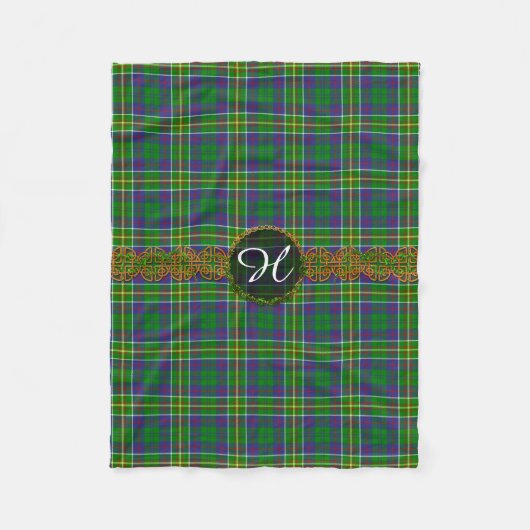 Monogramm-Jäger-Tartan Fleecedecke (Vorderseite)