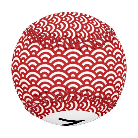 Monogramm Japanisches Muster Baseball (Rückseite)