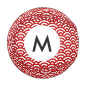 Monogramm Japanisches Muster Baseball (Vorderseite Links)