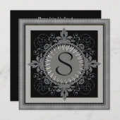 Monogramm-Jubiläumsfeier Party Einladung (Vorne/Hinten)