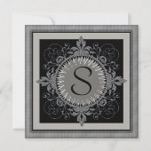 Monogramm-Jubiläumsfeier Party Einladung (Vorderseite)