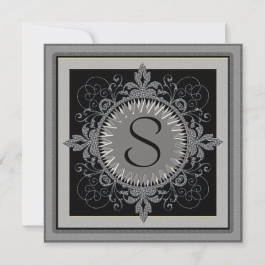 Monogramm-Jubiläumsfeier Party Einladung (Vorderseite)