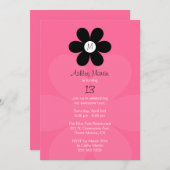 Monogramm-jugendlich Mädchen-Geburtstags-Party Einladung (Vorne/Hinten)