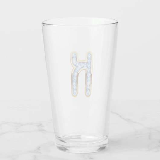 Monogramm K - 16 oz Glas (Rückseite)