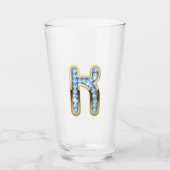 Monogramm K - 16 oz Glas (Vorderseite)