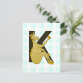 Monogramm K Flexibles Pferd Personalisiert Postkarte (Stehend Vorderseite)