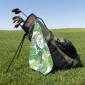 Monogramm K für grüne tropische Blätter Golfhandtuch (Gras)