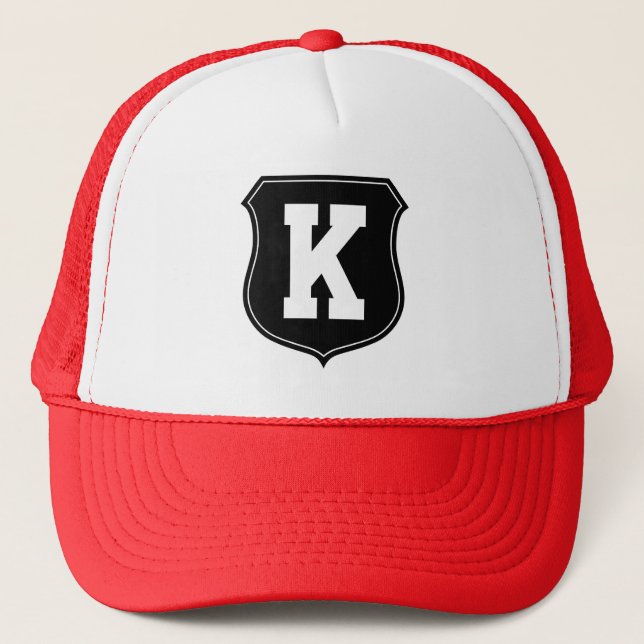 Monogramm K-Hut | Personalisierte Sporthöchstgrenz Truckerkappe (Vorderseite)