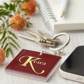 Monogramm K Name Personalisiert Schlüsselanhänger (Vorderseite rechts)