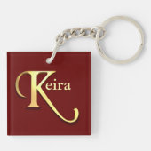 Monogramm K Name Personalisiert Schlüsselanhänger (Rückseite)