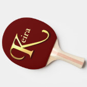 Monogramm K Name Personalisiert Tischtennis Schläger (Seitenansicht)