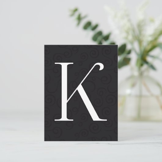 Monogramm K Postkarte (Stehend Vorderseite)