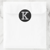 Monogramm K Runder Aufkleber (Tasche)