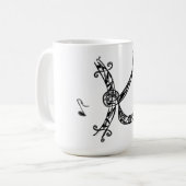 Monogramm-K-Tasse mit Musiknote II Kaffeetasse (Vorderseite Links)