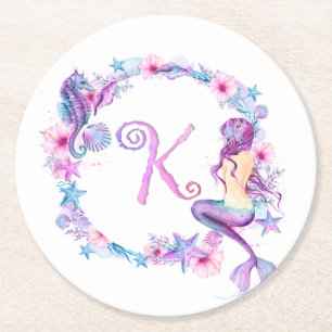 Monogramm-K-Untersetzer Runder Pappuntersetzer