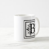 Monogramm-Kaffee-Tasse des Buchstabe-B Kaffeetasse (VorderseiteRechts)