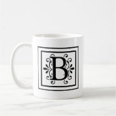 Monogramm-Kaffee-Tasse des Buchstabe-B Kaffeetasse (Links)