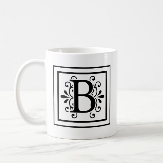 Monogramm-Kaffee-Tasse des Buchstabe-B Kaffeetasse (Links)