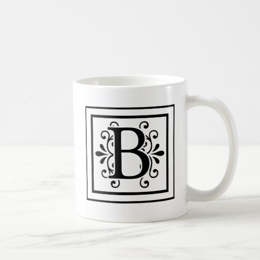 Monogramm-Kaffee-Tasse des Buchstabe-B Kaffeetasse (Rechts)