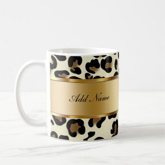 Monogramm-Kaffee-Tassen-Leopard Kaffeetasse (Links)