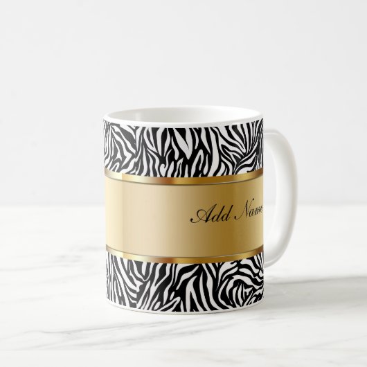 Monogramm-Kaffee-TassenZebra Kaffeetasse (VorderseiteRechts)