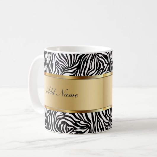 Monogramm-Kaffee-TassenZebra Kaffeetasse (Vorderseite Links)
