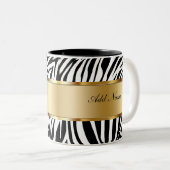 Monogramm-Kaffee-TassenZebra Zweifarbige Tasse (VorderseiteRechts)