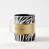 Monogramm-Kaffee-TassenZebra Zweifarbige Tasse (Vorderseite Links)