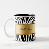 Monogramm-Kaffee-TassenZebra Zweifarbige Tasse (Links)