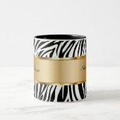Monogramm-Kaffee-TassenZebra Zweifarbige Tasse (Mittel)