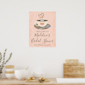 Monogramm-Kaffeetasse Brautparty-Willkommensschild Poster (Küche)