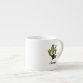 Monogramm Kaktusblüte Vintage Espresso Tasse (Vorderseite Rechts)