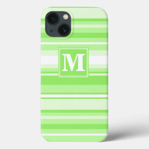 Monogramm-Kalkgrün-Streifen Case-Mate iPhone-Hülle iPhone Hülle