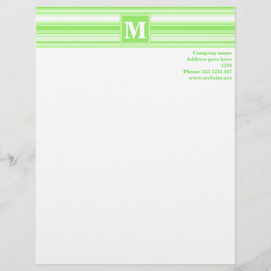 Monogramm Kalkstreifen Briefkopf (Vorderseite)