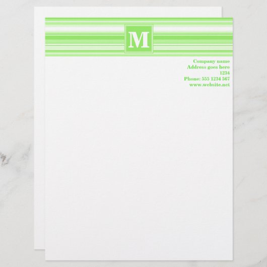 Monogramm Kalkstreifen Briefkopf (Vorne/Hinten)