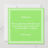 Monogramm Kalkstreifen Dankeskarte (Rückseite)