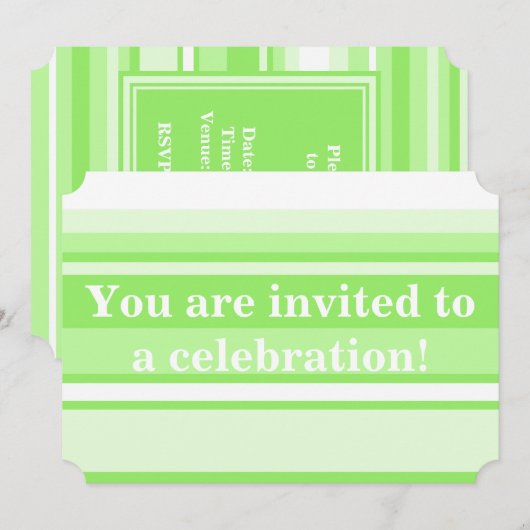 Monogramm Kalkstreifen Einladung (Vorne/Hinten)