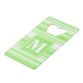 Monogramm Kalkstreifen Geldkarten Flaschenöffner (Vorderseite Schrägansicht)